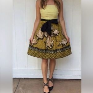 Anthropologie Vanessa Virginia Baxter Bay Fish Dress Waist Strap Size 2